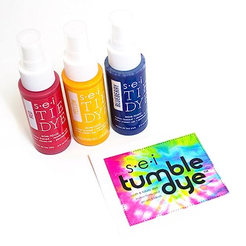 SEI S.E.I. Primary Tie Dye Kit 3 Pack: Pre-Mixed Spray Tie Dye Kit, Easy-to-Use, Non-Toxic Fabric Dye in Red, Yellow, and Blue, Shake and Spray - Image 4