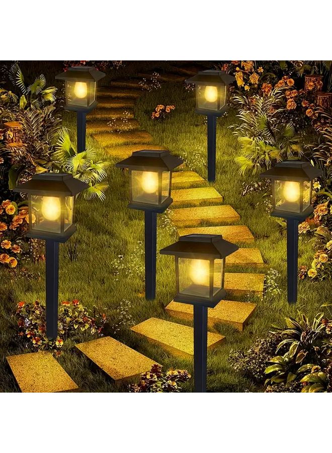 أضواء الحديقة التي تعمل بالطاقة الشمسية، ضوء دافئ، عبوة من 6، بلاستيك ABS، تشغيل وإيقاف تلقائي، للخارج - Image 1