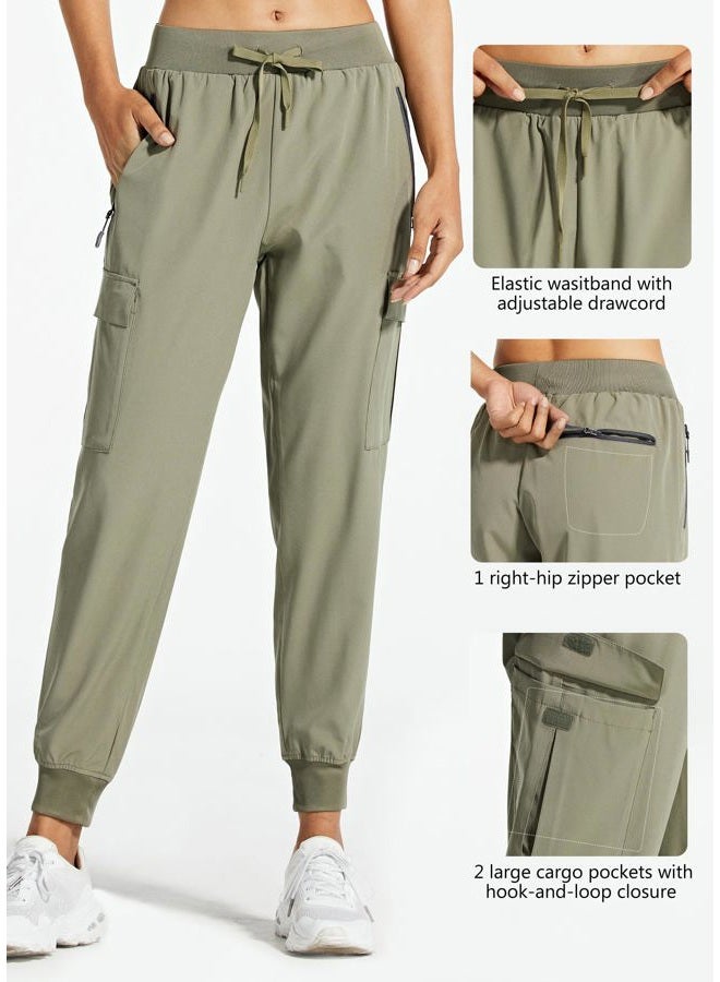 Libin Women's Cargo Joggers Lightweight Quick Dry Hiking Pants Athletic Workout Lounge Casual Outdoor, 01-pants-silver Sage, XS - Image 4