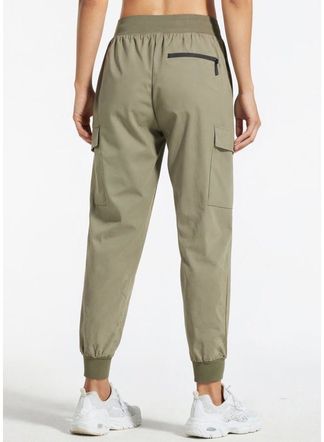 Libin Women's Cargo Joggers Lightweight Quick Dry Hiking Pants Athletic Workout Lounge Casual Outdoor, 01-pants-silver Sage, XS - Image 3