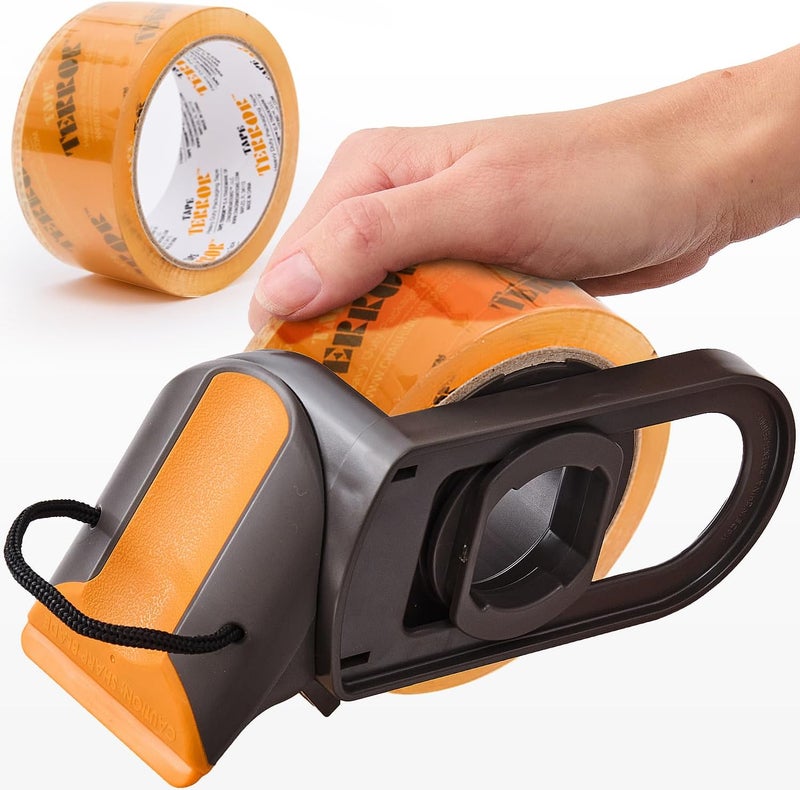 Tape Terror Clear Packing Tape with Dispenser (1 Roll) – Heavy Duty, Refillable, Compatible with Standard 2” Wide Rolls - Image 1