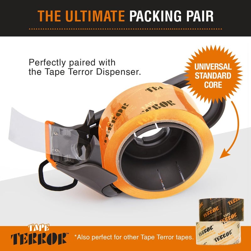 Tape Terror Clear Packing Tape with Dispenser (1 Roll) – Heavy Duty, Refillable, Compatible with Standard 2” Wide Rolls - Image 3