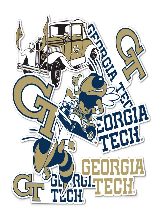 Desert Cactus Georgia Tech Sticker Yellow Jackets GT Institute of Technology Vinyl Decals Laptop Water Bottle Car Scrapbook Sheet T2 (Type 2) - Image 1