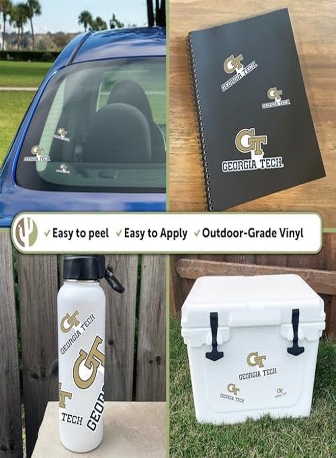 Desert Cactus Georgia Tech Sticker Yellow Jackets GT Institute of Technology Vinyl Decals Laptop Water Bottle Car Scrapbook Sheet T2 (Type 2) - Image 2