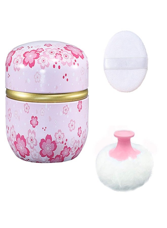 Qopoto Body Puff and Container for Dusting, Women's Powder Case for Bath and Travel (Light Pink) - Image 1