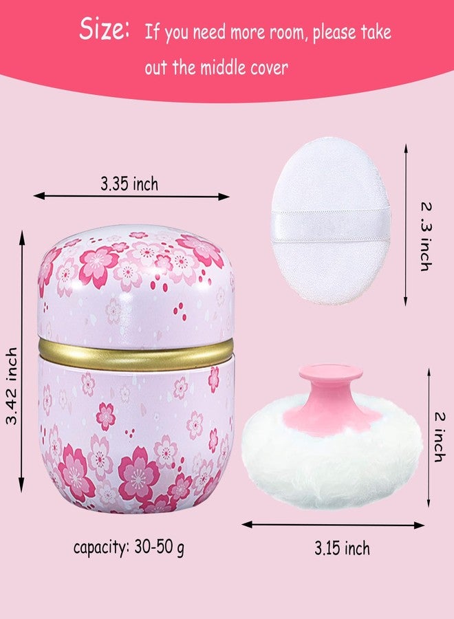Qopoto Body Puff and Container for Dusting, Women's Powder Case for Bath and Travel (Light Pink) - Image 2