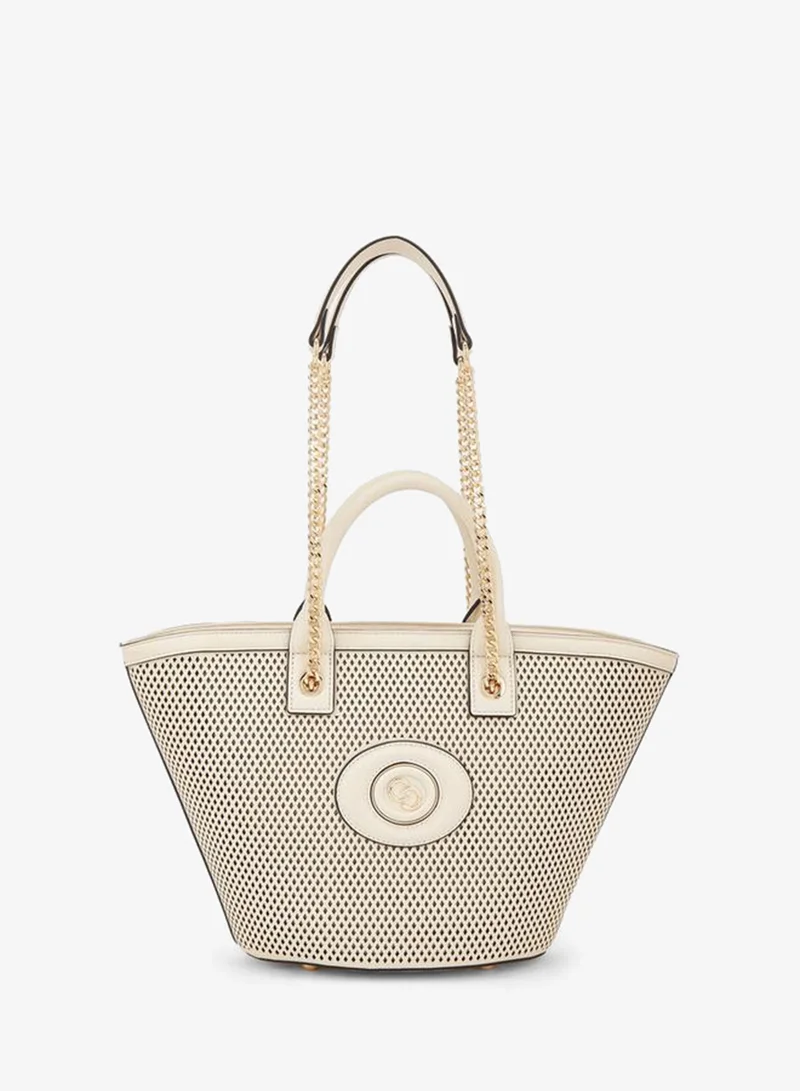 Textured Tote Bag With Chain Strap