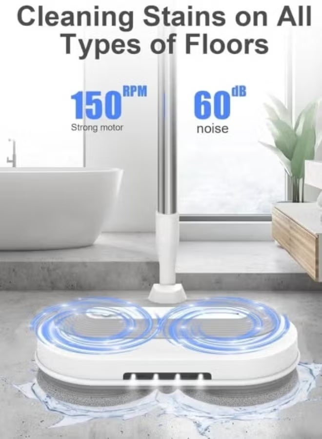 Denx Cordless Electric Spin Mop with Built-in Water Sprayer, LED Headlights & Adjustable Handle | 290ml Tank, 50-Min Runtime | Self-Propelled Multi-Surface Cleaner, Lightweight & Rechargeable - Image 5