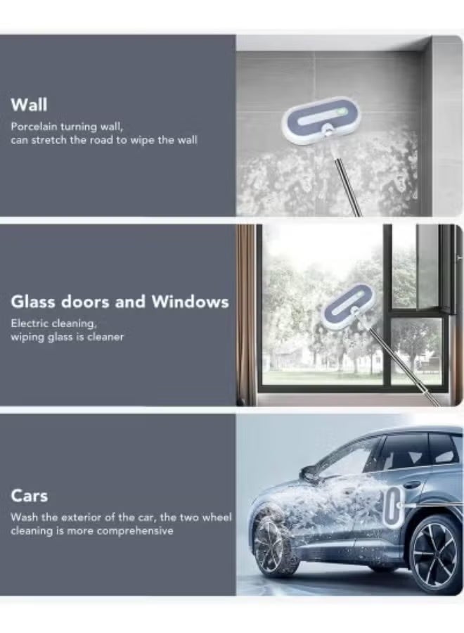 Denx Cordless Electric Spin Mop with Built-in Water Sprayer, LED Headlights & Adjustable Handle | 290ml Tank, 50-Min Runtime | Self-Propelled Multi-Surface Cleaner, Lightweight & Rechargeable - Image 3