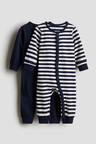 اتش اند ام طقم بيجامة قطن بنقوشات عبوتين