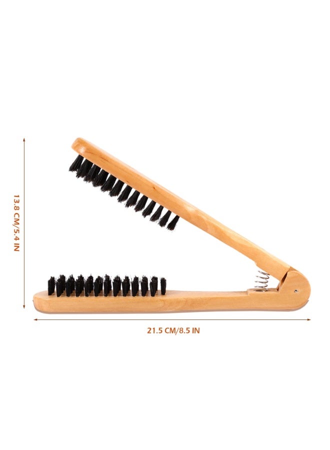 Wooden Hair Straightening Brush Comb, Double Sided Bristle Brush, Clamp Hair Straightenner for Smoothing and Straightening, Professional Hairdressing Anti-static Comb - Image 5