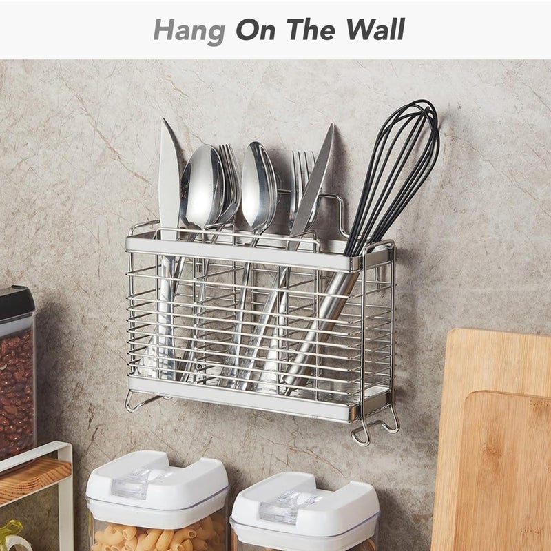 KESOL Utensil Holder Utensil Drying Rack Basket Holder with 3 Divided Compartments  Rust Proof - Image 5