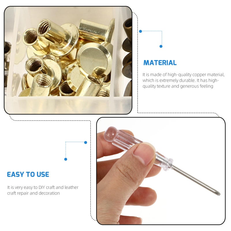 5x8mm مسامير جلدية مزدوجة الجوانب 200 قطعة مجموعة لإصلاح الملابس والحقائب ومستلزمات DIY - Image 4