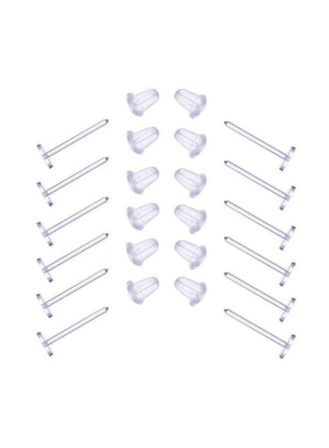 Elfstone 3mm Invisible Plastic Earrings Blank Pins Stud Tiny Head Findings DIY Supplies (200 pieces/100 Pairs) - Image 1