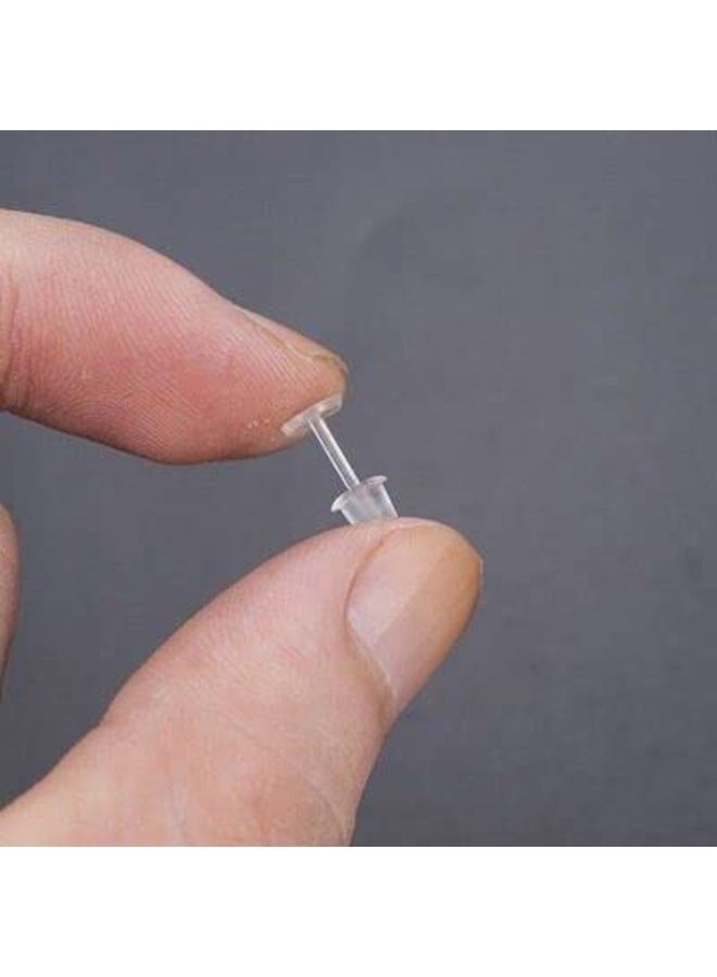 Elfstone 3mm Invisible Plastic Earrings Blank Pins Stud Tiny Head Findings DIY Supplies (200 pieces/100 Pairs) - Image 4