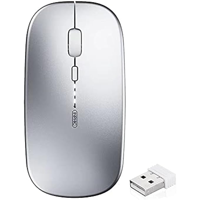 inphic SAILOS RECHARGEABLE WIRELESS MOUSE SILENT CLICK 2.4G,POWER DISPLAY,3 STAGE DPI REGULATION,FOR LAPTOP MACBOOK, AND PC - Image 1