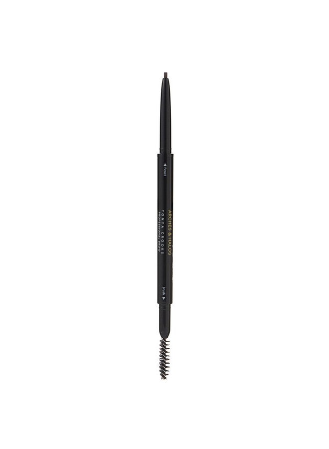 Arches & Halos Micro Defining Brow Pencil - Get Fuller and More Defined Brows - Long-Lasting, Smudge Proof, Rich Color - Dual Ended Pencil with Brush - Vegan and Cruelty Free - Dark Brown, 0.003 oz - Image 1