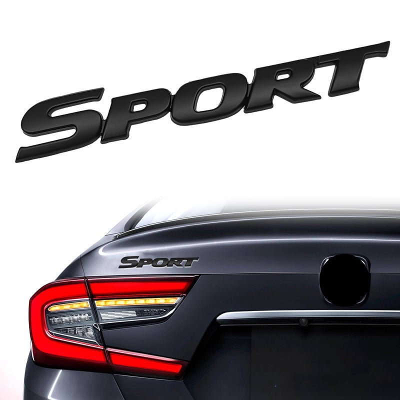 ZOKYUYS 1PCS 3D Sport Sticker Trunk Side Fender Rear Tailgate Car Exterior Decoration Accessoriesilgate Ersonalise 3D Metal Auto Badge Stickers for All Car Truck SUV Black - Image 3