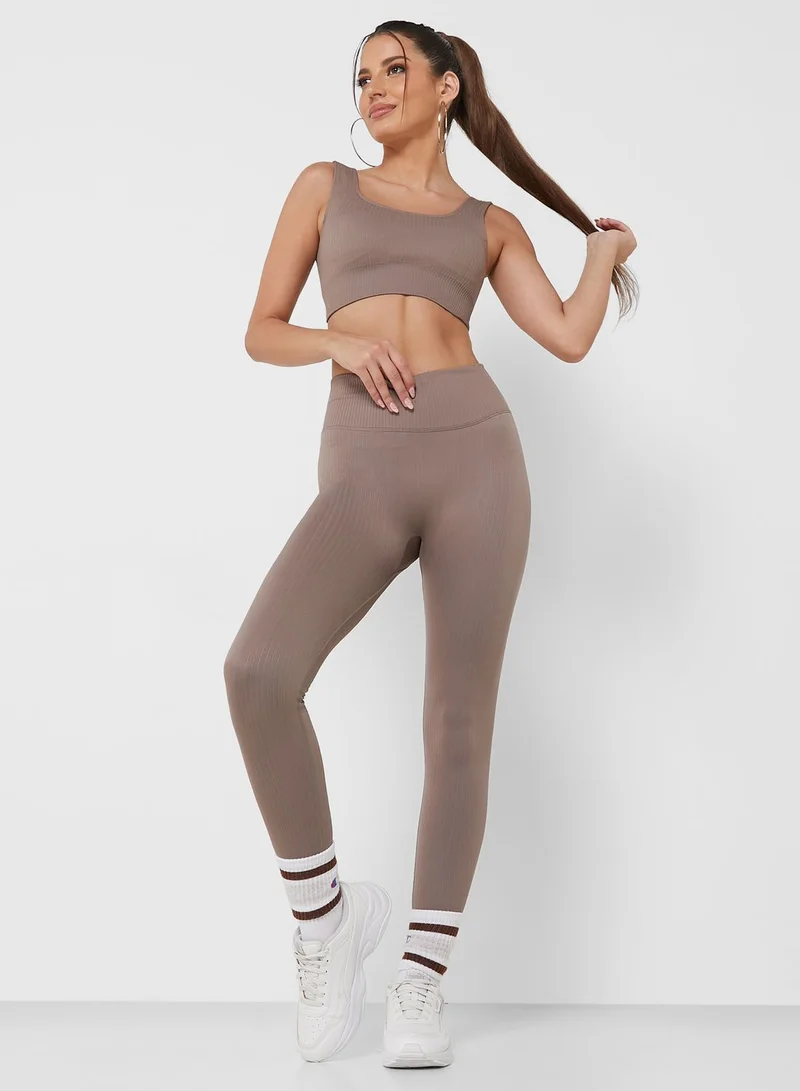 Miss Pap Ribbed Crop Top & Legging Set