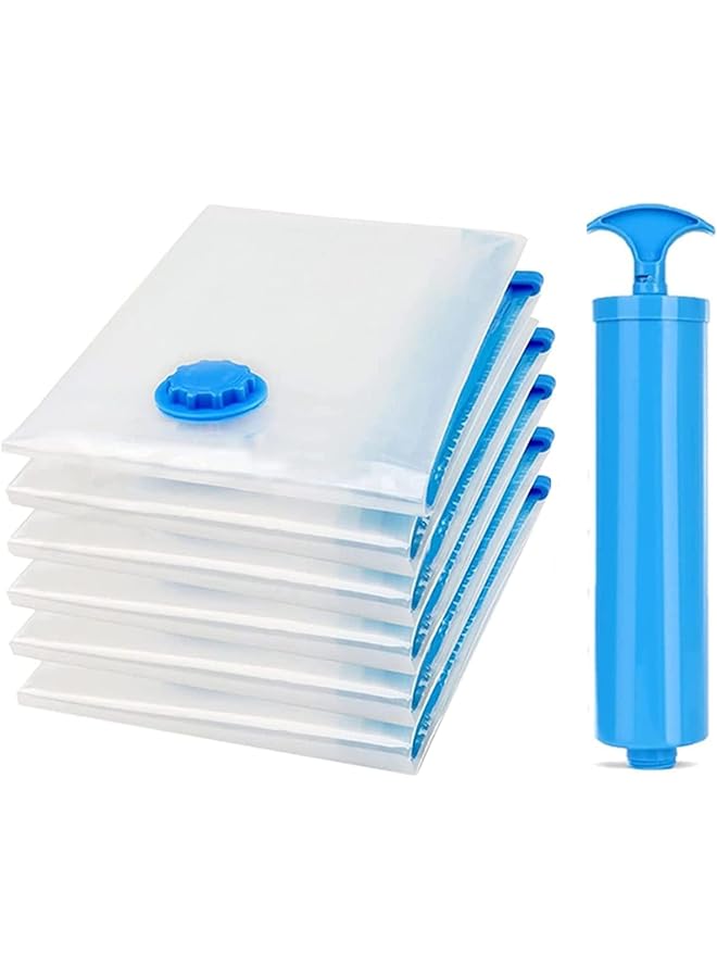 SKY-TOUCH Vacuum Storage Bags Large 6 Pack With Suction Pump 70 X 100 Cm Reusable Compression Bags Space Saver Vacuum Bag For Packingclothes Bedding Travel - Image 1