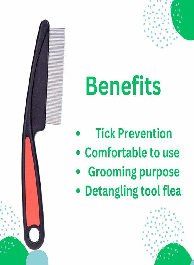 Healing Leaf Pet Flea Comb for Dog, Cat, Birds and Rabbit | Stainless Steel Fine Tooth Flea Lice Tear Stain Remover Comb | Hair Nit Comb for Head Nit Treatment Removes Head Nits (Large) - Image 2