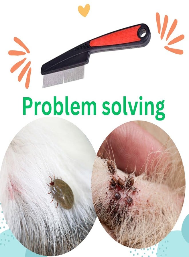Healing Leaf Pet Flea Comb for Dog, Cat, Birds and Rabbit | Stainless Steel Fine Tooth Flea Lice Tear Stain Remover Comb | Hair Nit Comb for Head Nit Treatment Removes Head Nits (Large) - Image 3
