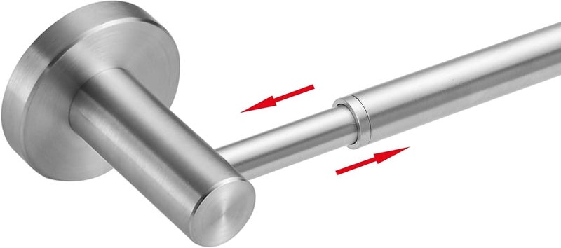 BESy Adjustable 15 to 26 Inch Single Bath Towel Bar for Bathroom SUS304 Stainless Steel Towel Holder, Wall Mount with Screws Hand Towel Bar Rod Hotel Style, Brushed Nickel - Image 1