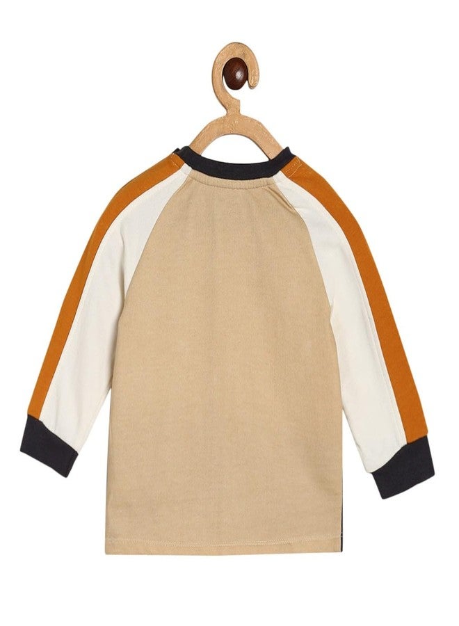 miniklub Baby Round Neck Full Sleeve Knitted Cotton Cream Color Sweat Shirt (3-6M) - Image 2
