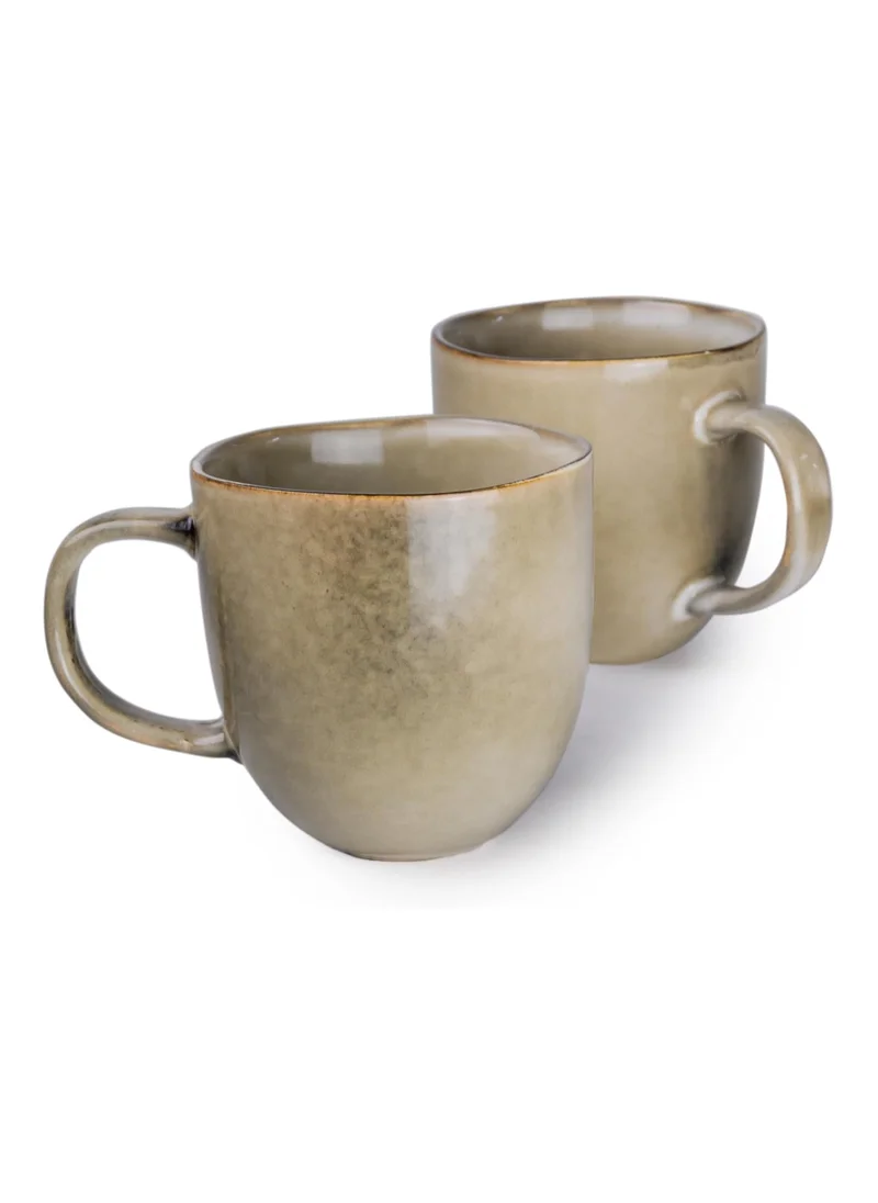 كويزين أرت Cuisine Art Jamie Ceramic Mug 385ml - Set of 2 | Large, Durable Coffee & Tea Mugs | Classic Ceramic Design | Microwave & Dishwasher Safe