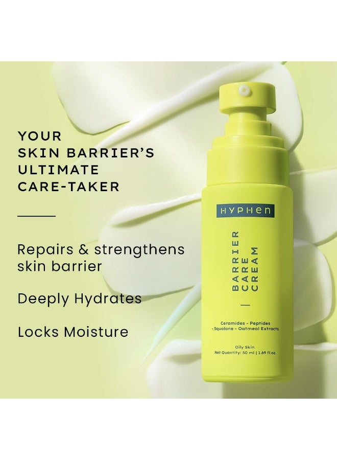 Hyphen CSMS Combo Oil to Dry Skin for Men and Women | Perfect for Oily and Combination Skin Types | Daily Routine Combo | Hyphen Oil Control Daily Exfoliating Cleanser (100 ml)+ Hyphen Golden Hour Glow Serum (30 ml)+Hyphen Barrier Care Cream – Oily/Combination Skin (50 ml)+Hyphen All I Need Sunscreen SPF 50 PA++++ (50 ml)  Value Pack - Image 3