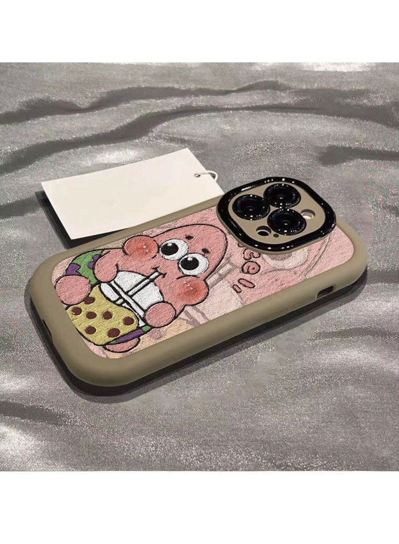 NIBEMINENT Pai Da Xing Milk Tea Protective TPU Case Cover For iPhone 16, Milk Tea Gray