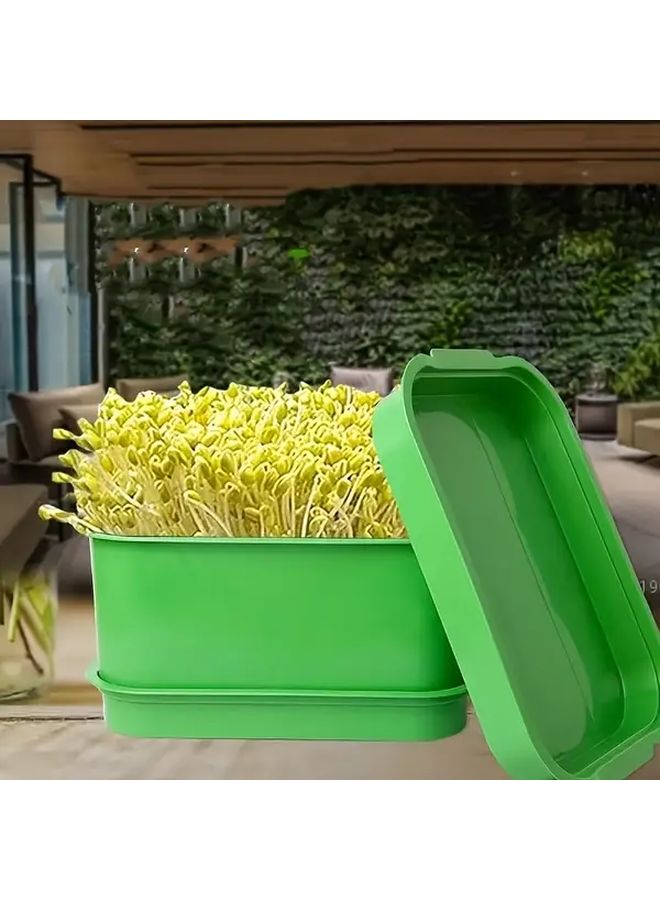 أواني زراعية بلاستيكية خضراء 10 قطع مع فتحات تصريف لزراعة الشتلات والنباتات الصغيرة، للاستخدام الداخلي والخارجي - Image 3