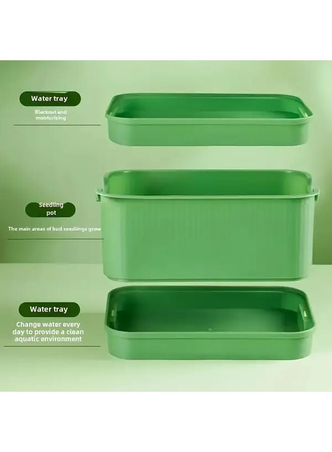 أواني زراعية بلاستيكية خضراء 10 قطع مع فتحات تصريف لزراعة الشتلات والنباتات الصغيرة، للاستخدام الداخلي والخارجي - Image 1