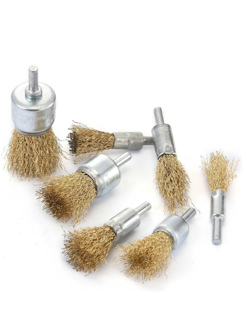 Demomax 3 psc set  Stainless Steel Wire Brush Crimped Shape End Polishing Tool Finishing Products Scratch Brushes Wire Brushes Cleaning Rust Bristle Silver