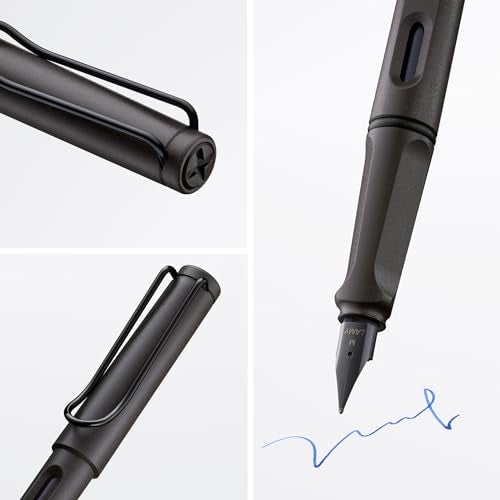 LAMY safari umbra - Fountain Pen with ergonomic grip & black steel nib in size M - ideal for any Writing & Calligraphy - including LAMY T 10 blue cartridge - Right-Handed - Image 2