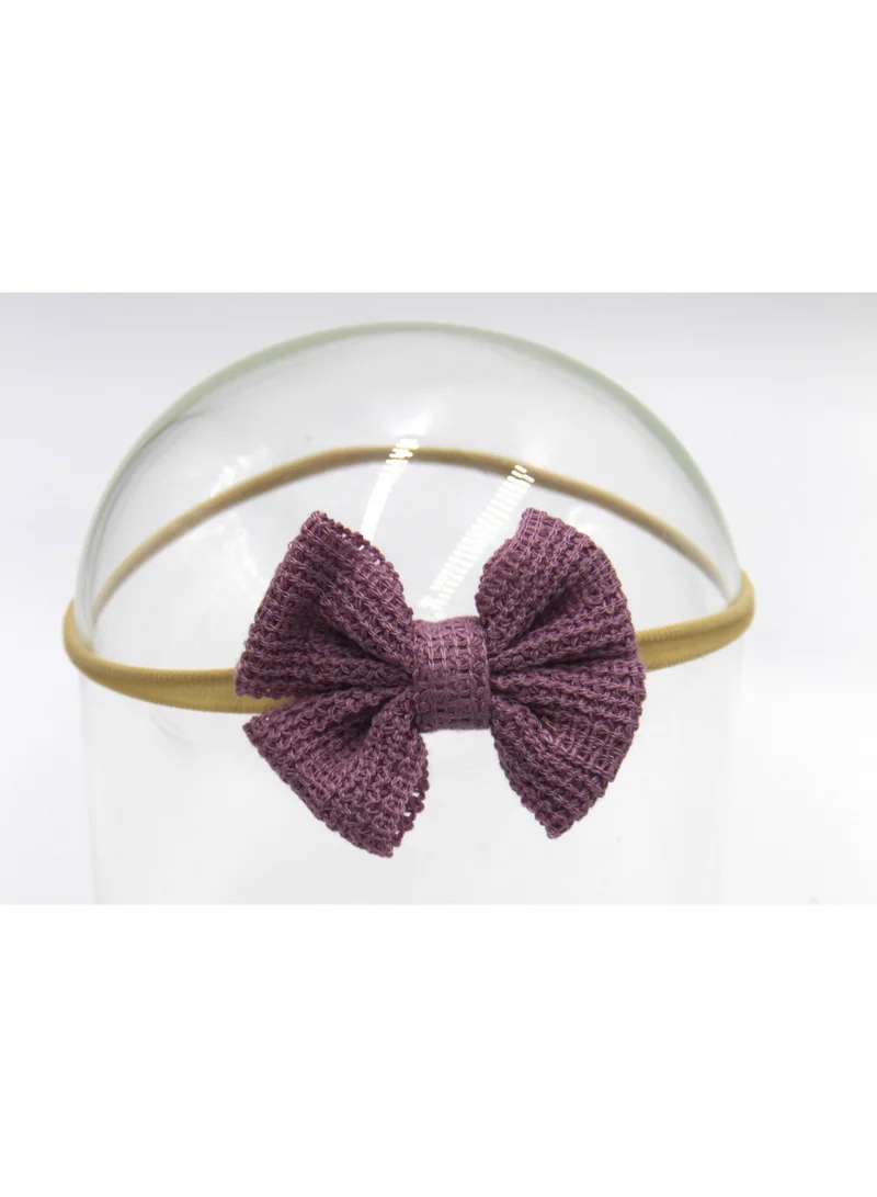 D'Daniela Eira Ribbon Bow Clip Set with Ponytail For Babies and Girls - Purple