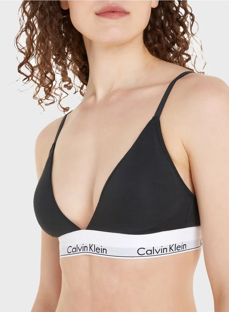 CALVIN KLEIN Logo Band Detail Plunge Neck Bra