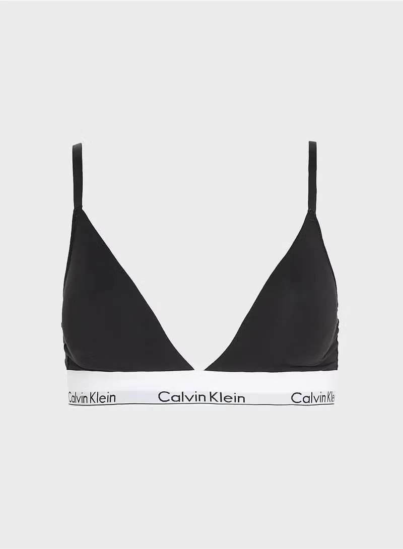 CALVIN KLEIN Logo Band Detail Plunge Neck Bra