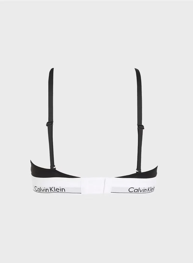 CALVIN KLEIN Logo Band Detail Plunge Neck Bra