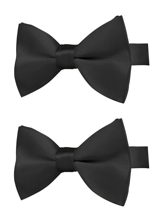Koolmox Black Dog Bow Tie, KOOLMOX Adjustable Bow Tie Dog Collar for Small Medium Dogs Cats Puppies Pets Wedding Birthday Graduation Holiday Homecoming Festival Costumes, 2-Pack,12.6inch Bow Collar - Image 1