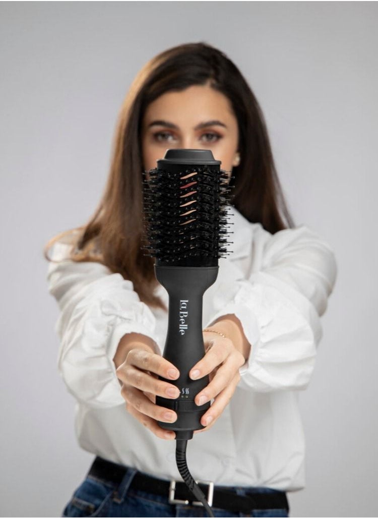 La belle - Unique Brush Hairstyler Black - Image 1