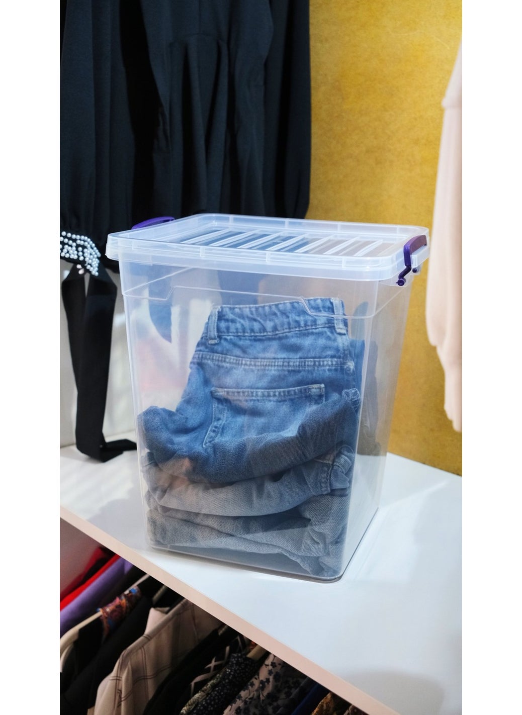Biedda 20 Liter 1 Piece Plastic Locked Lid Vertical Deep Storage Organization and Storage Box  - Image 1