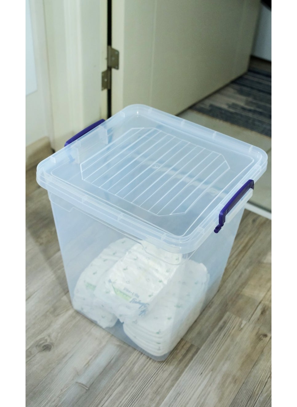 Biedda 20 Liter 1 Piece Plastic Locked Lid Vertical Deep Storage Organization and Storage Box  - Image 2