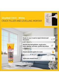 SIKA SIKA Wall Crack Repair Paste Sikawall 720 E Acrylic Wall Repair Cream Waterproof Wall Crack Filler Ready To Use 250 G White  - Image 3