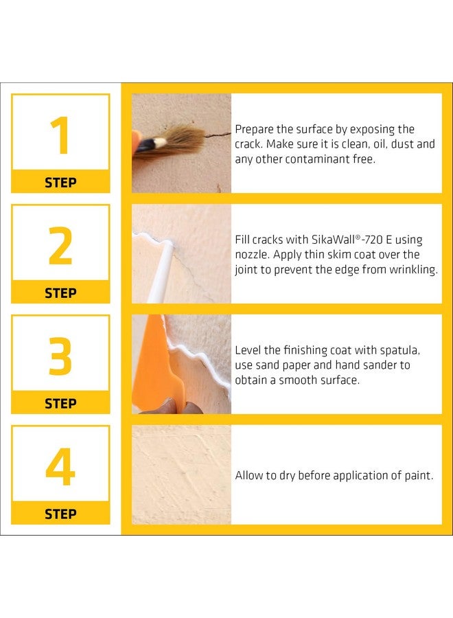 SIKA Wall Crack Repair Paste Sikawall 720 E Acrylic Wall Repair Cream Waterproof Wall Crack Filler Ready To Use 250 G White - Image 5