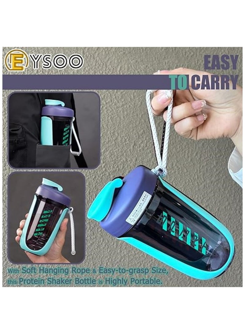 EYSOO Protein Shaker Bottle 20 oz Protein Shaker Cup Shaker Bottle for Protein Mixes Leakproof Shaker BPA Free Protein Shaker with Blender Ball for Gym Fitness (Green) - Image 5