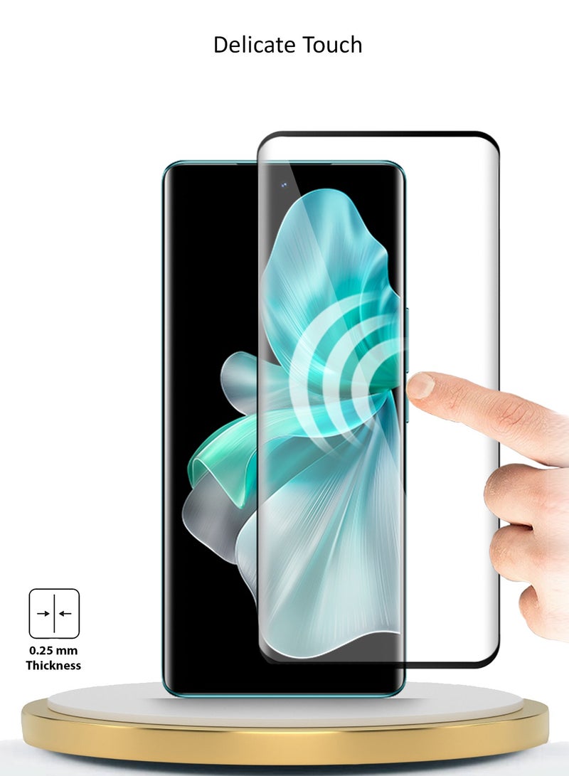 Wtech vivo V30 / V30 Pro 5G 2024 Premium E2E Full Glue Full Cover Tempered Glass Screen Protector (MSGECN) - Clear/Black - Image 4