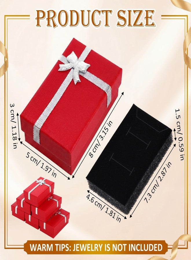 Landical 72 Pcs Jewelry Boxes Gifts Box Set Bulk Small Cardboard Jewelry Gift Container with Bow for Ring Necklaces Earring Bracelet, Assorted Colors 2 x 3.1 x 1.1 Inch (Red - Image 2