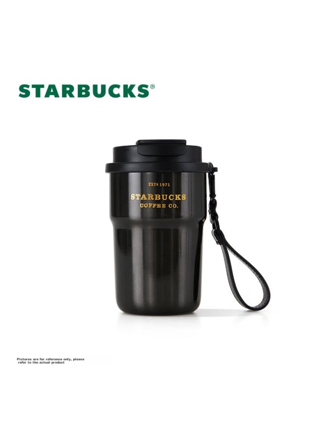 Starbucks كوب ستاربكس كوفي تريجر جولد ذو شرب مزدوج من الفولاذ المقاوم للصدأ، سعة 365 مل زجاجة ماء للسيارة، هدية - Image 1