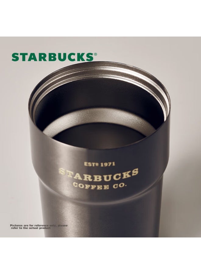 Starbucks كوب ستاربكس كوفي تريجر جولد ذو شرب مزدوج من الفولاذ المقاوم للصدأ، سعة 365 مل زجاجة ماء للسيارة، هدية - Image 2